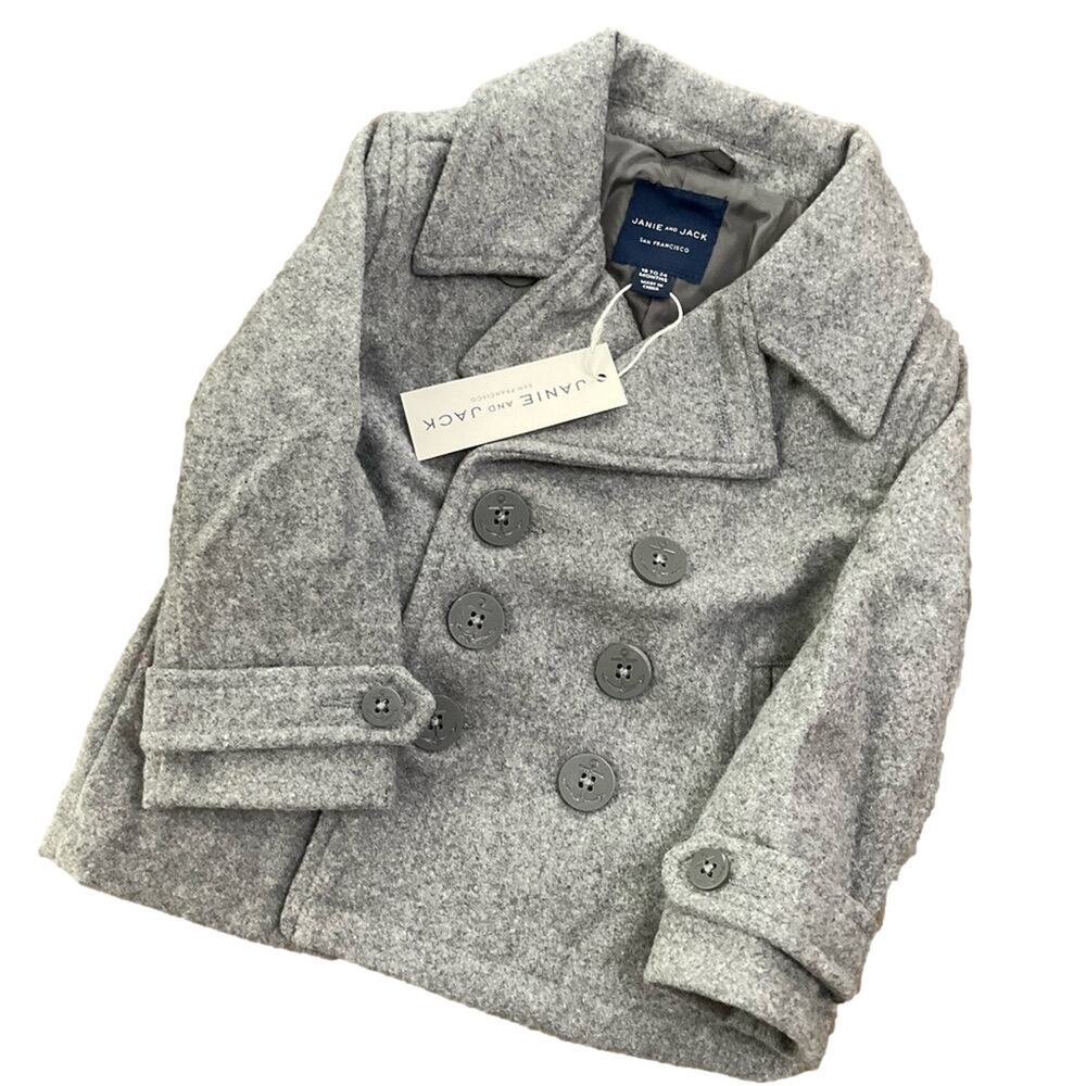 Janie And Jack Boy’s Wool Dress Pea Coat Size 18-24 Month's NWT